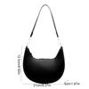 Moon-shaped Moon Underarm Bag Solid Color Women's Hobo Bag Portable Pu Leather Shoulder Bag  Girl