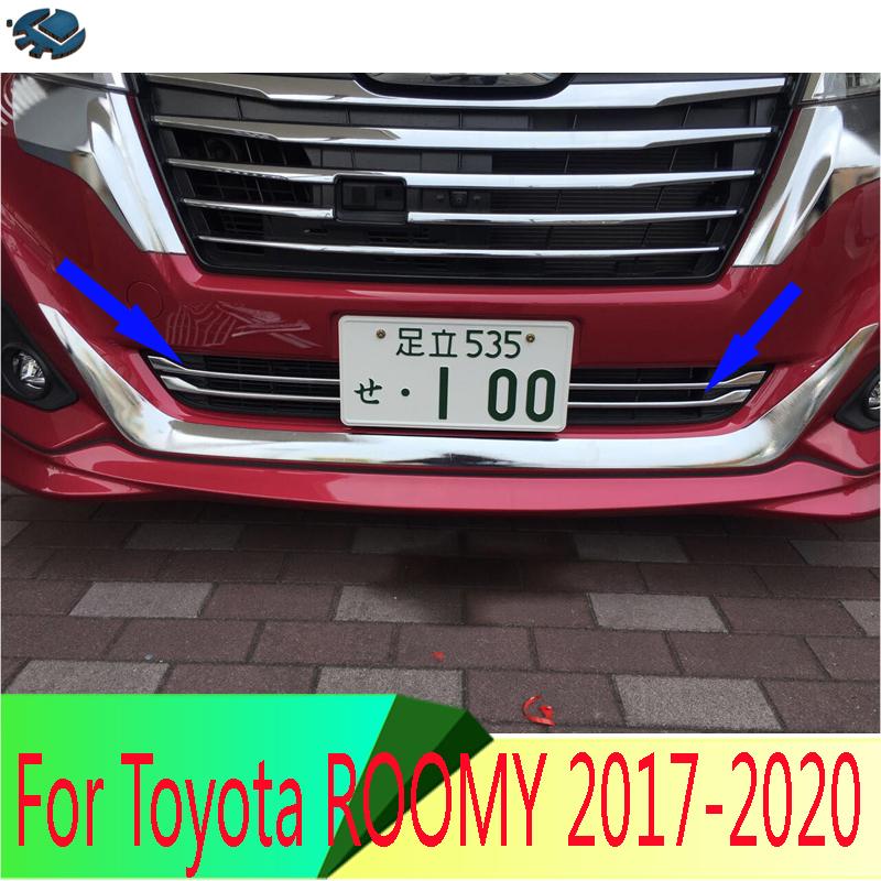 Для Toyota ROOMY 2016- Автоаксессуары ABS Хром Передняя Нижняя Центральная Сетчатая Решетка Крышка Полоска Радиатора Декоративная Отделка