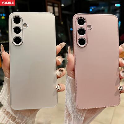 Luxury AG Matte Tempered Glass Case For Samsung S25 S24 S23 FE S22 S21 Ultra Plus A55 A54 A53 A52 A14 A72 A71 Note 10 20 Cover