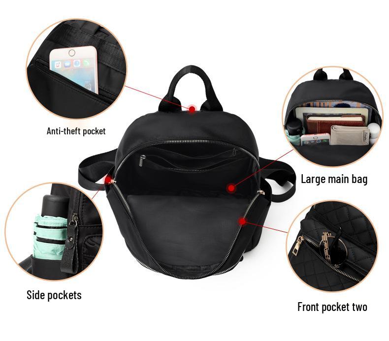 2024 Korean Style Women's Plaid Embroidered Travel Backpack