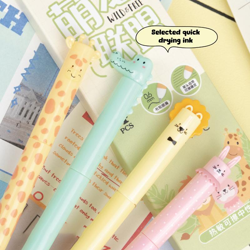 4/8Pcs Smooth Writing Durable Pens Cute Animal Erasable Gel Pen Set For School Office Journals Birthday & Holiday Gifts
