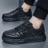 Men's Leather Sneakers Trend Casual Skateboard Shoes Thick Soles Platform