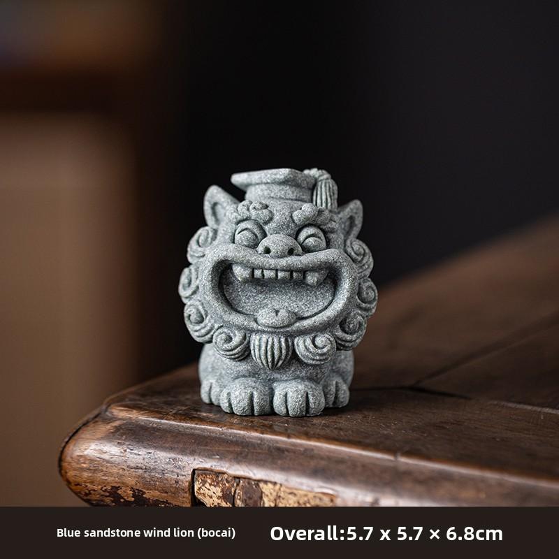 Креативный тренд полимат каменный лев пара чайных питомцев украшение милый ветряной лев талисман мастера аквариумный ландшафтный орнамент