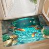 Sharks Glacier Door Mat Non-Slip Bathroom Floor Mat Microfiber Absorbent Machine Washable Mat for Bedroom Living Room Entrance