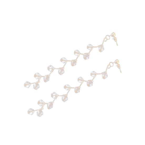 Women Design Beaded Grape Dangle Stud Rhinestone Long Earrings Fashion Jewelry