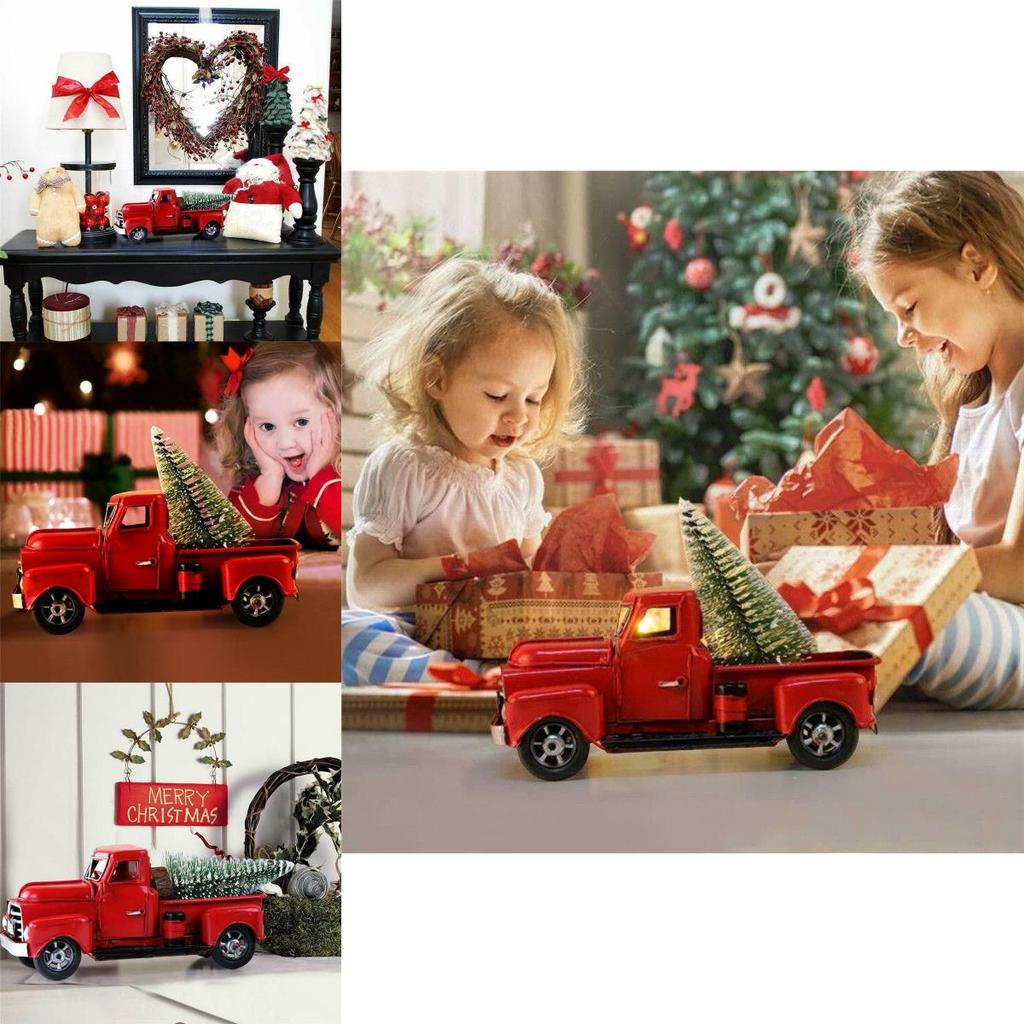 Charming Rustic Red Truck Christmas Decoration For Tree And Home Office Design