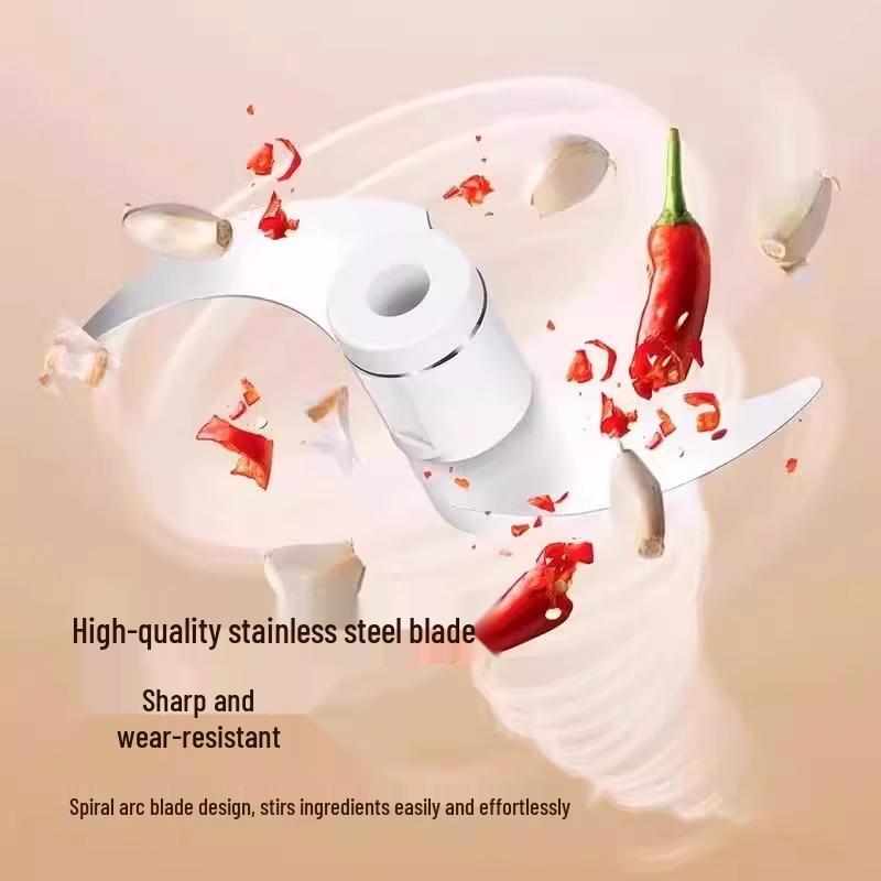 Wireless Multifunctional Garlic Masher & Meat Grinder - Household Kitchen Food Processor for Baby Food.