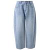 Sancai 2026 Spring Fashion High-Waist Curved Leg Cropped Jeans