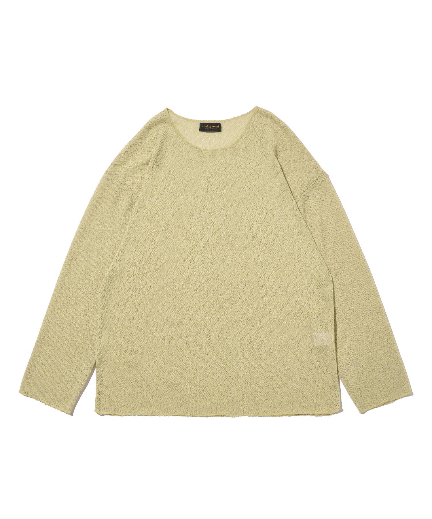 Analog Mood First Linen Long Sleeve Knit (Lime) Free