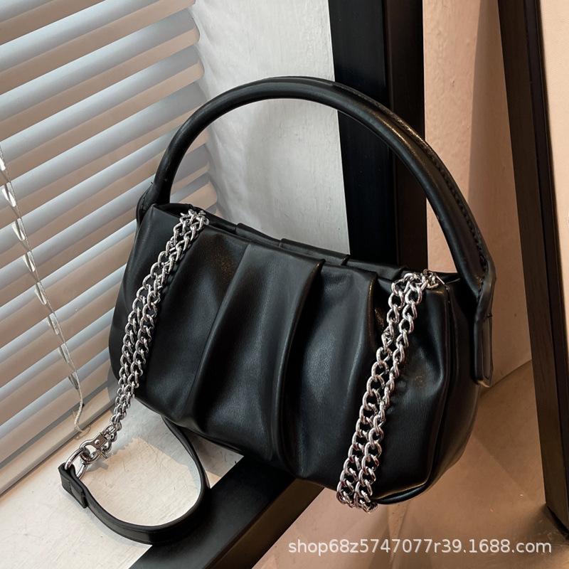 Pleated cloud bag women's 2025 summer new niche design high-end fashion simple one-shoulder crossbody underarm bag