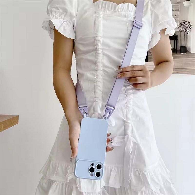 Shockproof TPU Crossbody Lanyard Silicone Phone Case For iPhone17 16 15 14 13 Pro Max 12 11 Cord Rope Necklace Strap Soft Cover