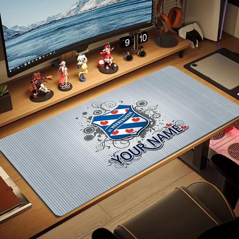 SC Heerenveen Druck Kissen Rutschfest Laptop Tablet Großes Mauspadd XXL Matte Mini-PC Spielmatte Mit Verriegeltem Rand