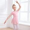 Cotton Gymnastics Leotards Short Sleeve Ballet Bodysuits Fashion Ballet Dress  Children