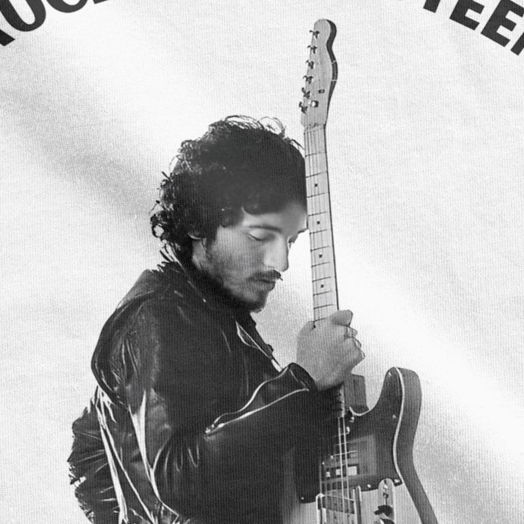 Bruces The E Street Band Springsteens T Shirts Men's Pure Cotton T-Shirt Round Neck Tee Shirt Short Sleeve Clothing Summer