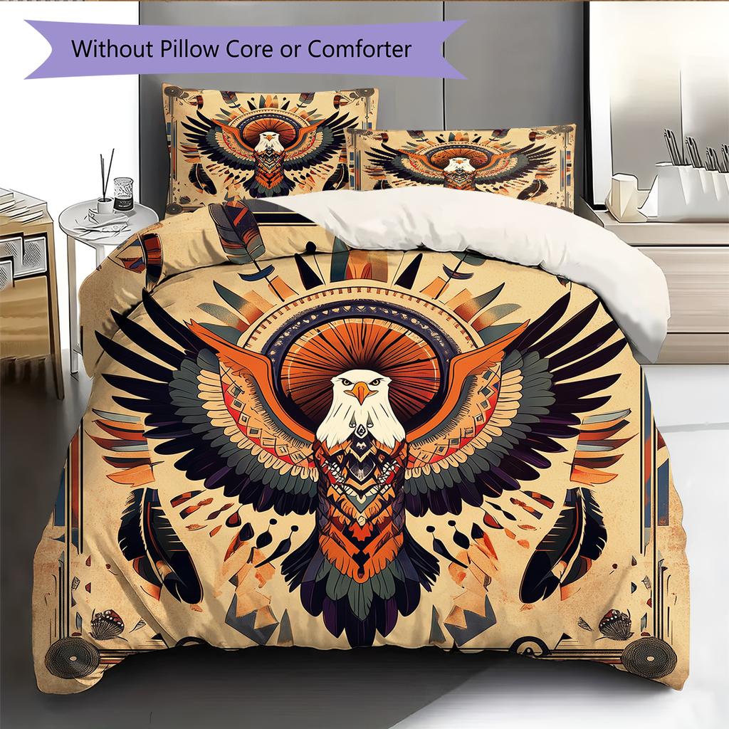 Vintage eagle Pattern Bedding Home Decoration Birthday Gift (1 * duvet cover + 2 * pillowcase, without core)