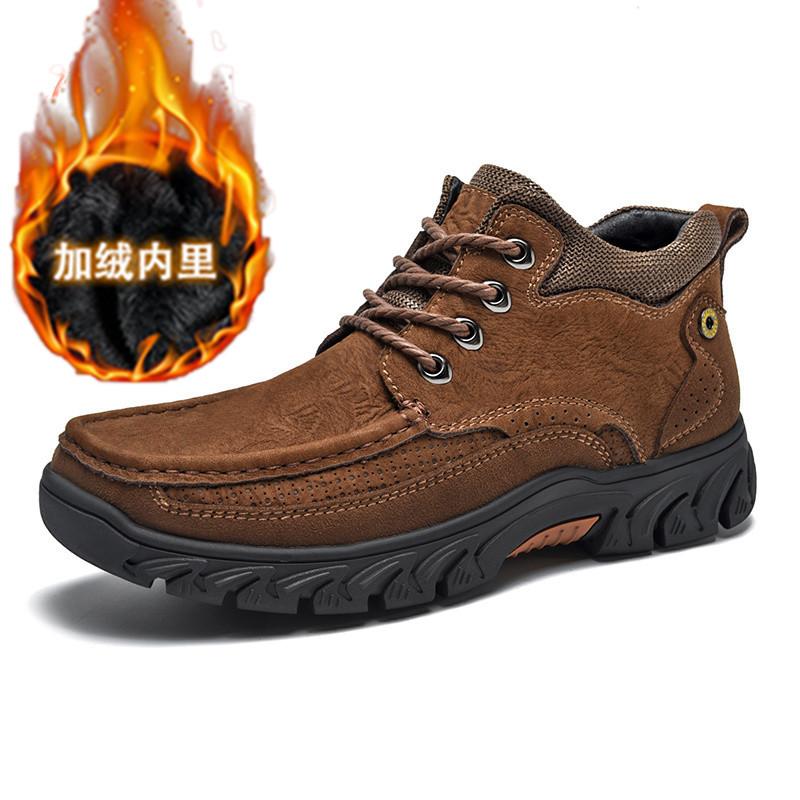 

2025 осень большой размер кожаные папа мужские туфли уличная обувь мужские рабочие ботинки туфли с большой головой платформа повседневные кожаные туфли мужские 46