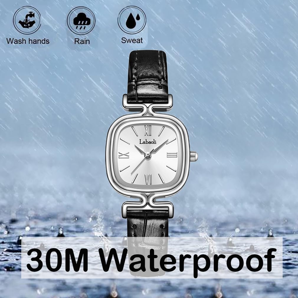 Simple square watch for women with a leather and perfect for business or casual Available in black and strap. Small, stylish, waterproof, ultra-thin,