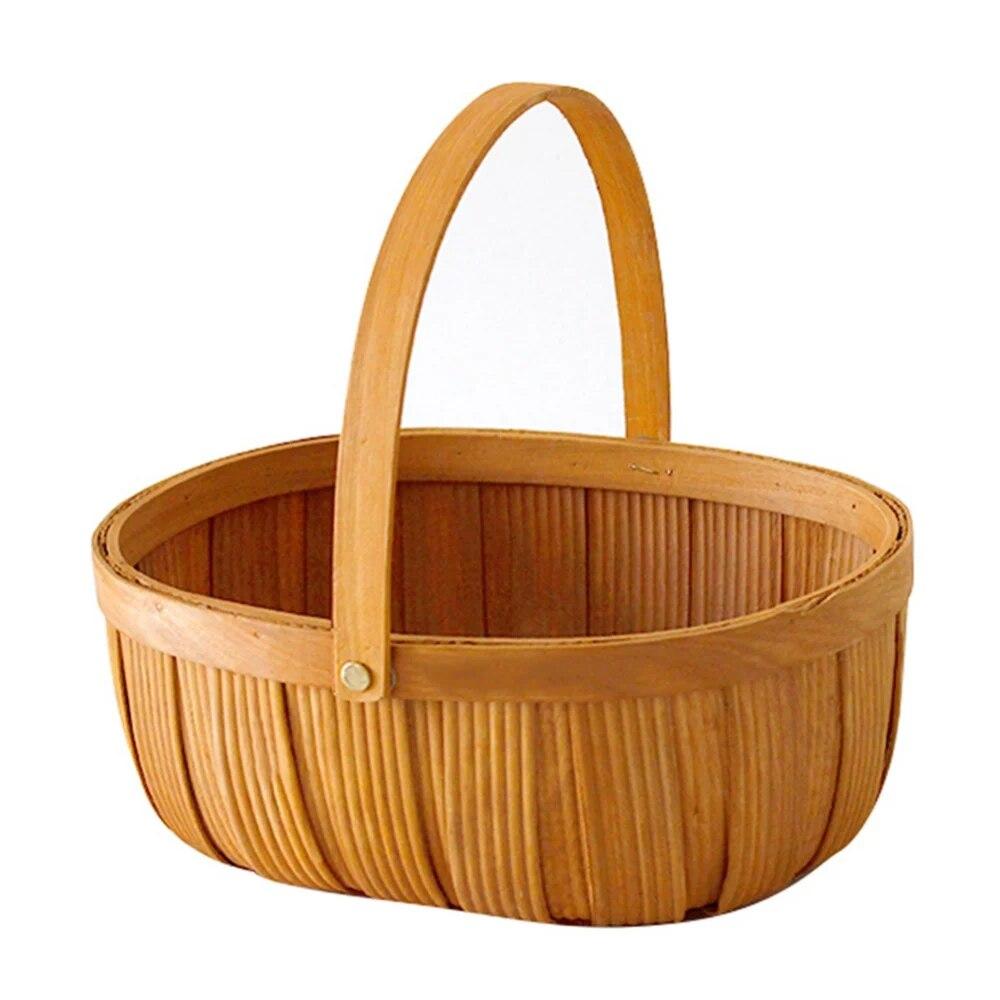 Fruit Basket Picnic Handbag Storage Baskets Kitchen Home Storage Organization