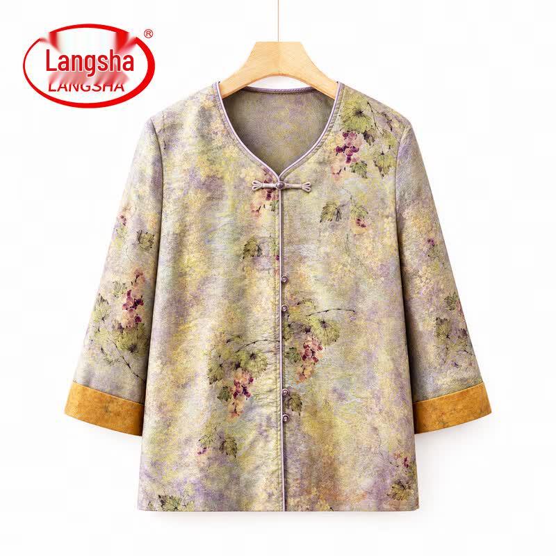 Elegant New Chinese Style Floral Cardigan Shirt for Women