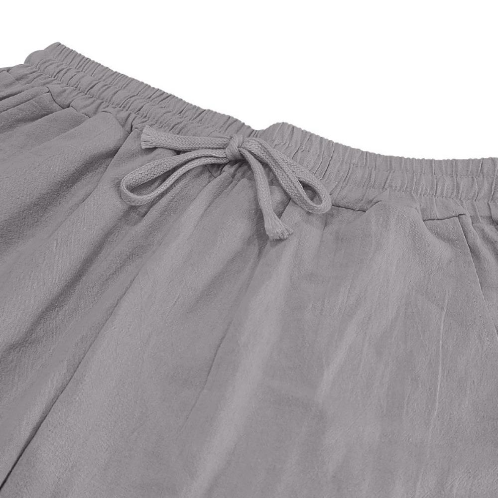 New Spring and Summer Men's Suit Linen Casual Loose Breathable Long Sleeves Shirt Trousers 2 Set of Beach Vacation Essential