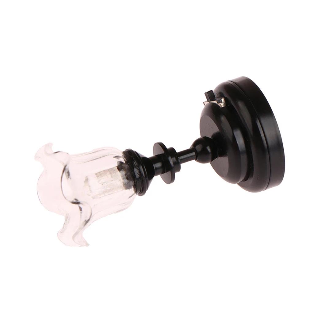 1/12 Dollhouse Accessory Flower Shade Black Ceiling Light Chandelier for Miniature Living Room Bedroom Scene Decors