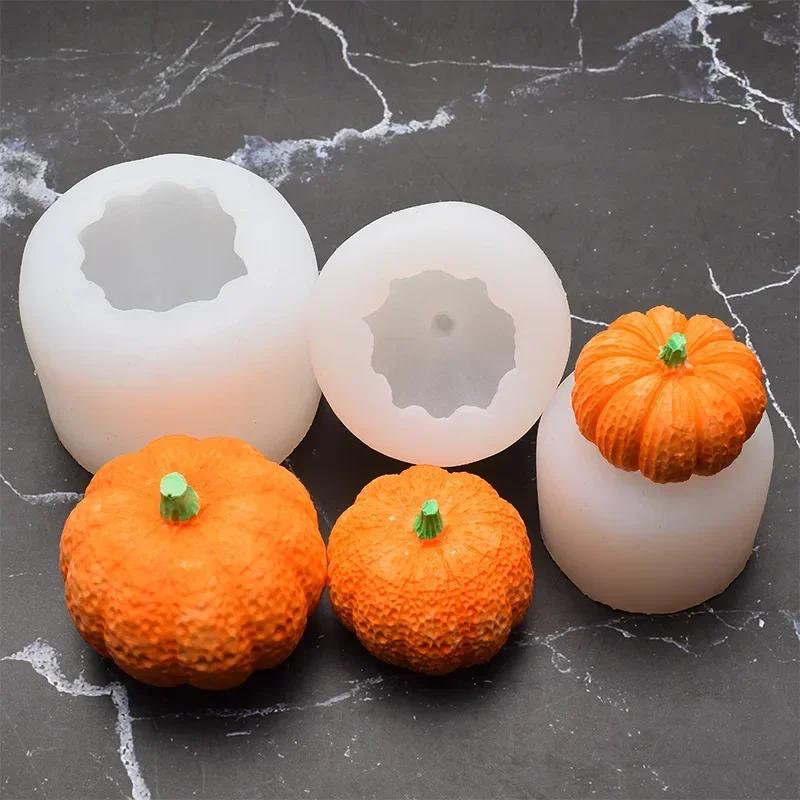 3D Pumpkin Candle Mold, Manual DIY, Old Pumpkin, Christmas Aromatherapy Candle Decoration, Silicone Abrasive Tool