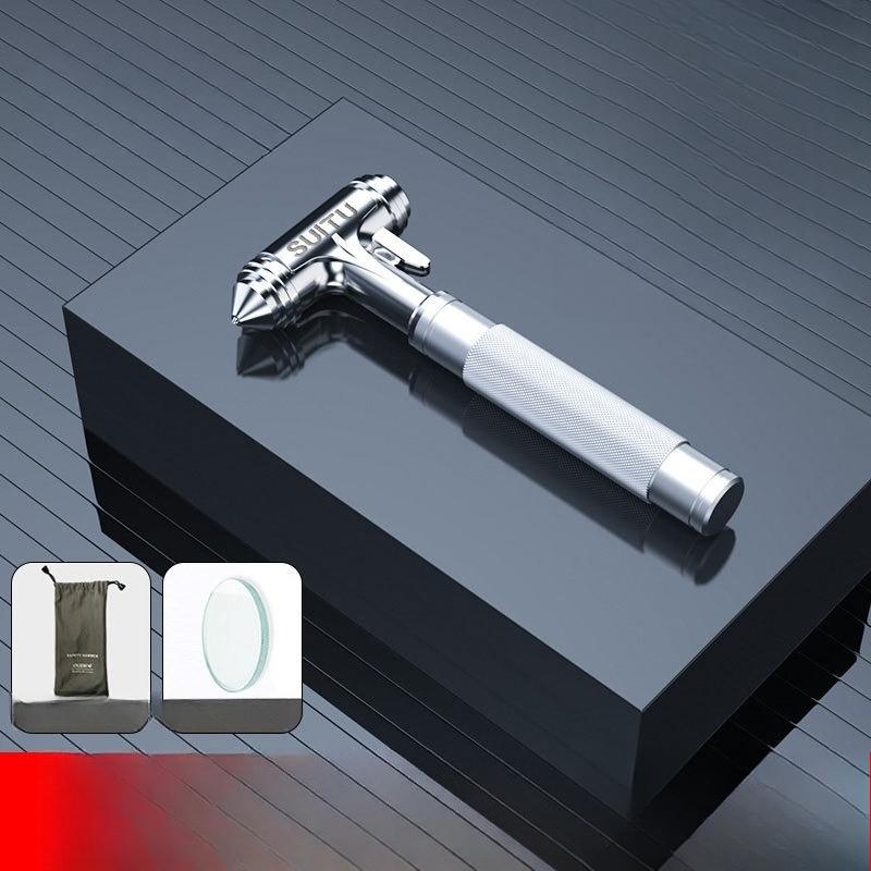 

Vehicle-mounted All-metal Car Safety Hammer, Practical Fire Emergency Escape Life-saving Hammer Car Window Breaker серебряный
