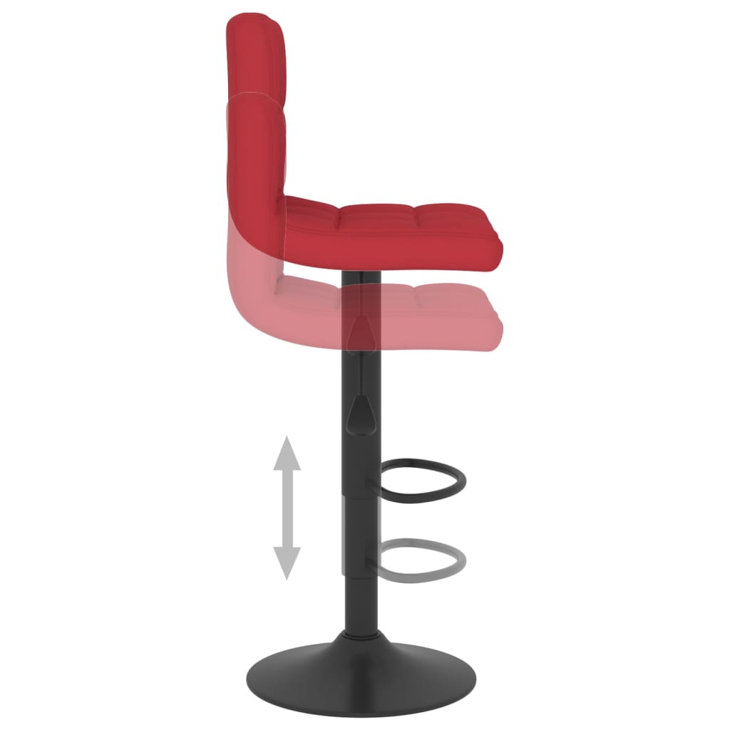 Bar Stool 2 Pcs Wine Red Fabric
