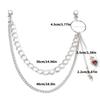 Heart Charm Jeans Chain for Women Men Decorative Waist Chain Wallet Chain Multilayer Metal Hiphop Chain for Street Wear
