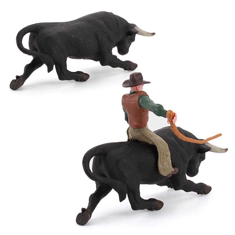 Szenenzubehör Sammlerfigur Modell Tier Spielzeug Rodeo Bulle Bullenreiter PVC Modell