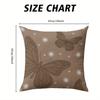 Brown Butterfly Glow square Jacquard Pillow Cover for Sofa Office Waist Cushion Cover Home Decorative Pillowcase