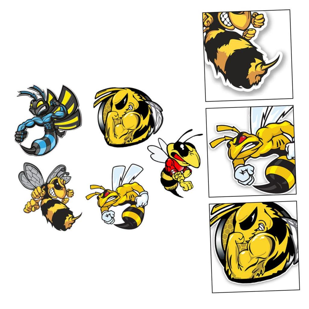MOLUCKFU 5pcs Strong Bee Car Decoration Bee Sticker Car Clear Earphone Hook Car Sticker