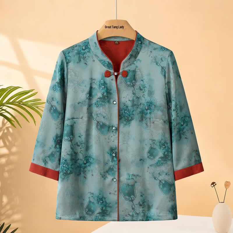 

YUZHAOLIN Women s Spring Summer Loose Fit Three-Quarter Sleeve Shirt 3XL