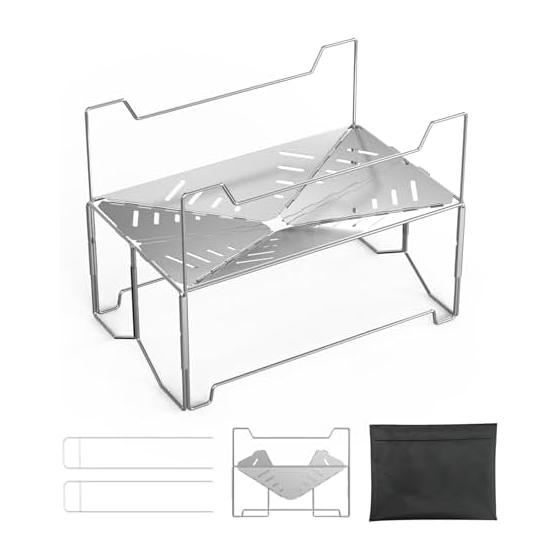 Bonfire Stand Camping Stove 3 Seconds Deployment Storage Foldable Foldable Suitable for Solo BaTaRaN Bonfire Stand Lightweight Compact A4 Size