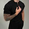 Men's O-neck T-shirt Casual Short Sleeve Solid Color T-Shirt Half-zip Draped Basic Tee Shirt Summer Top for Sports Gym Travel Office Daily Wear