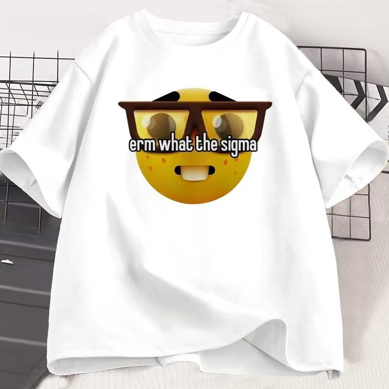 Erm Co ten Sigma Ironic Tričko Weirdcore Nerd Tričko Bavlna Krátký Rukáv Grafické Tričko Dámské Ležérní Kulatý Výstřih Streetwear Trička