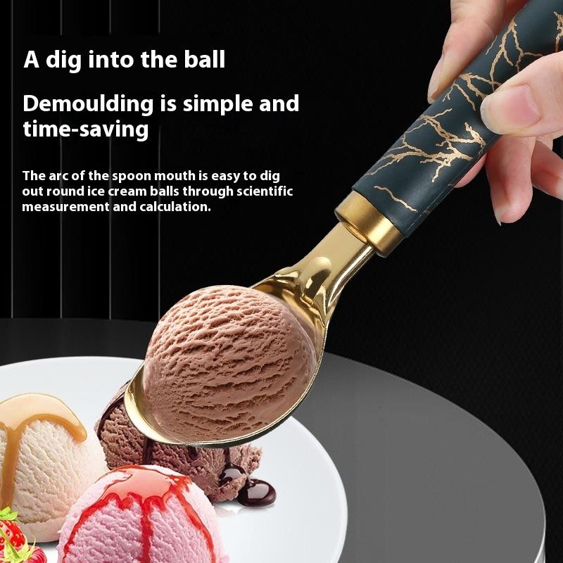 4 Stainless Steel Titanium Set Thickened Dessert Multi Functional Ice Cream Scoop Suitable for Watermelon Fruit