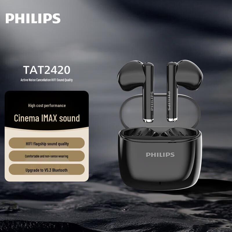 

Philips TAT2420 AI Noise Cancelling In-Ear Bluetooth Earbuds