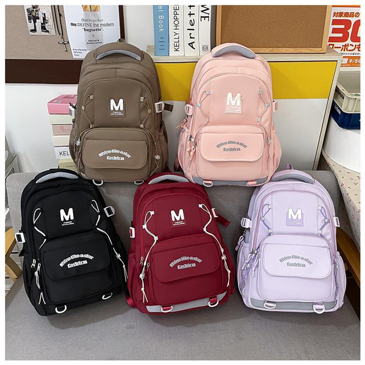 New Casual Schoolbag, Junior High School Student, Female Student, Junior High School Backpack, Girl Multi-color Large-capacity Backpack