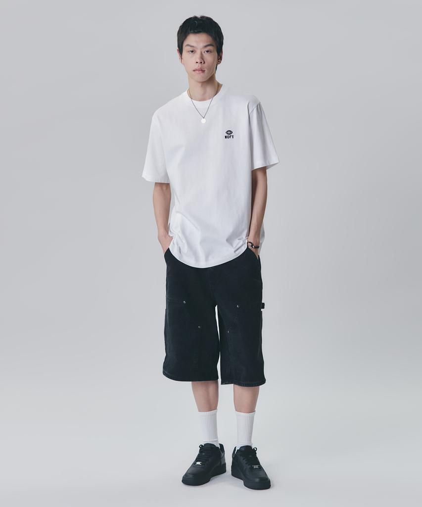 NOT ONLY FOR TODAY Noft Numberball Embroidered Short Sleeve T-Shirt [White]