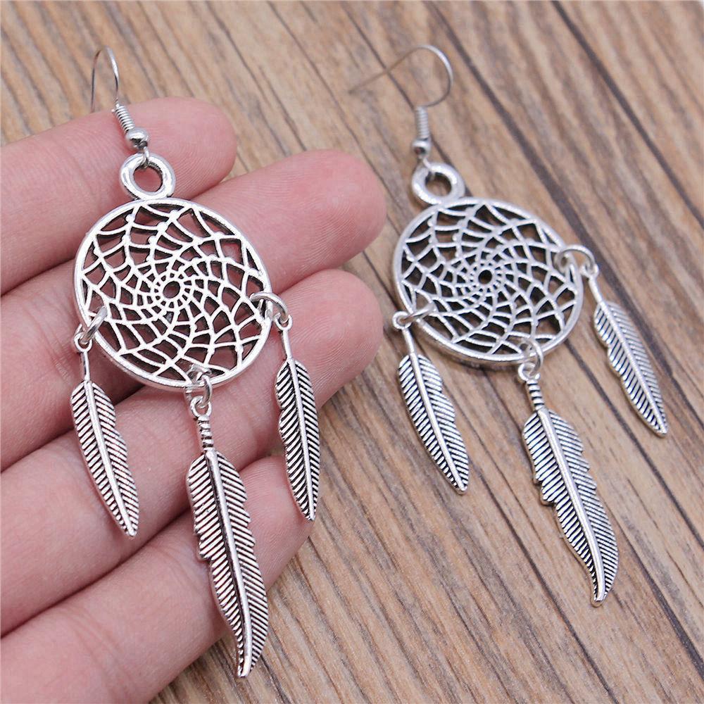 Hängeohrring Pflanze Blume des Lebens Minimalistischer Schmuck Komponenten Ohrringgröße 18x19mm QE020