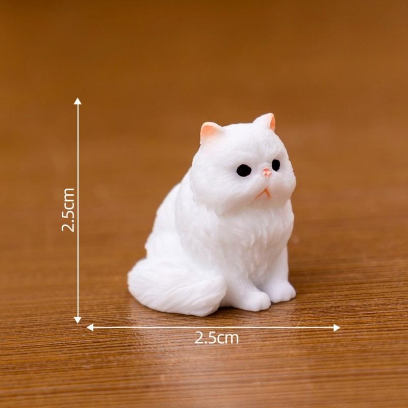 12PCS Simulation Resin Cats Model Figurine Safe Desktop Ornament Accessories For Creative Garden Landscape Display
