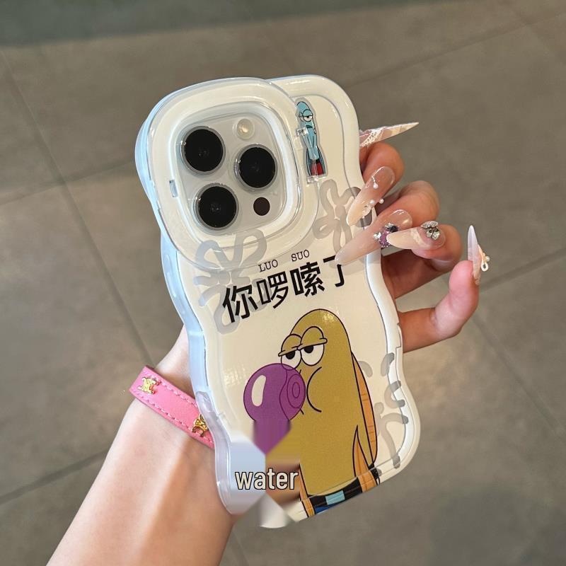 Apple 17PROMAX Wave Edge Stand Cartoon Fishman iPhone18 Drop-Proof Case