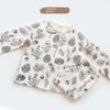 Korean-Style Children's Clothing, Same Style as Little Orange, Waffle-Patterned Baby Jumpsuit, Anti-Dirt Outdoor Wear