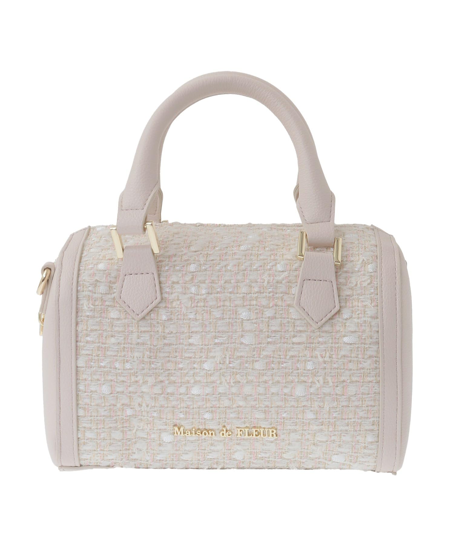 Maison de FLEUR LINTON Твидовая мини-сумка Boston цвета слоновой кости, женская, 2-сторонняя