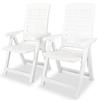 Day and Night - Day and Night Reclining Garden Chairs 2 Units White Plastic