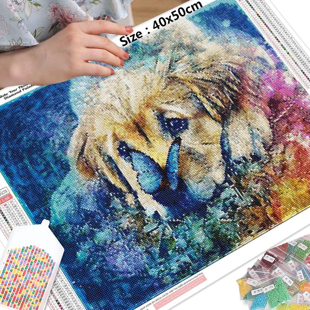 

HUACAN 5D алмазные картины собака новая коллекция 2022 полная дрель квадратная алмазная вышивка животное мозаика бабочка домашний декор Full Square 20*30 cm