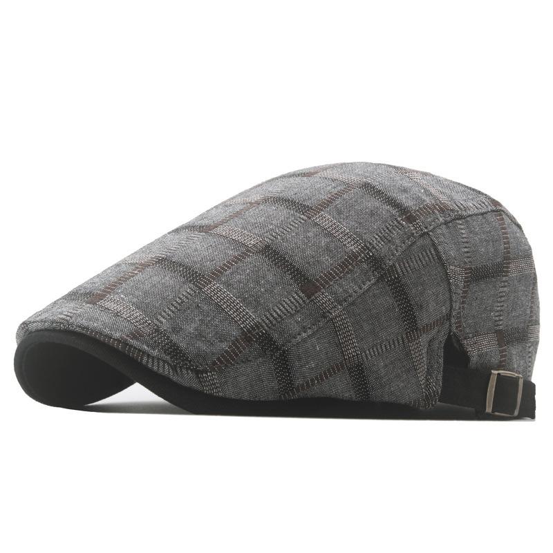 Peaked Hat Men's Spring Summer British Vintage Fashion Checkered Casual Painter Hat Women's Beret
