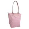 Longchamp Le Pliage Club Embroidered Logo Snap Flap Zipper Closure Nylon Dumpling Bag Hand-held Shoulder Bag Women's Rose 2605619P13