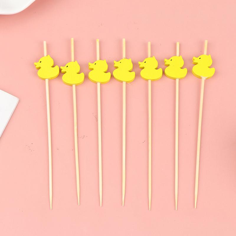 100 Pcs Disposable Bamboo Picks Food Fruit Cocktail Handmade Toothpicks